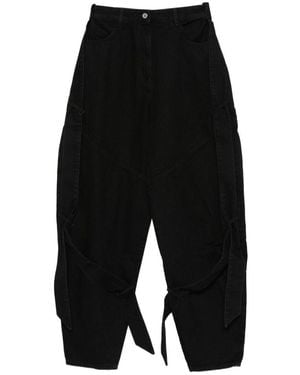 The Attico Jeans Neri Con Pannelli A Contrasto E Dettagli Con Laccetti Annodati - Nero