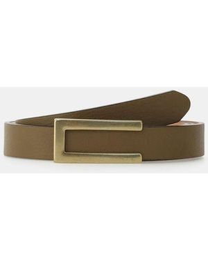 Dixie Ceinture À Boucle Géométrique Dorée - Bleu