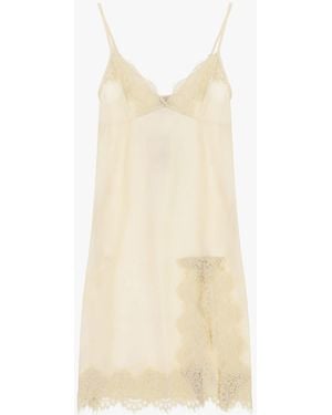 Dixie Abito Corto Con Spalline E Pizzo A Motivo Floreale - Bianco