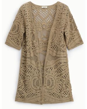 Dixie Cardigan Ajouré Manches Courtes Col En V - Neutre