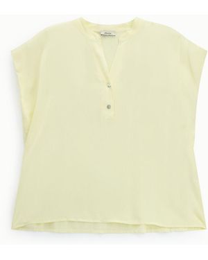 Dixie Top Ampio Con Maniche Corte E Scollo A V - Giallo