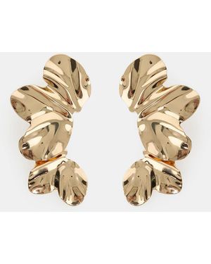 Dixie Boucles D'Oreilles Clip Feuille Satinée - Blanc