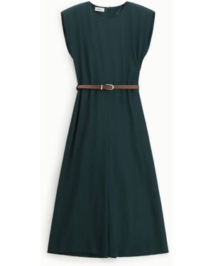 Dixie Jumpsuit Midi Senza Maniche Con Cintura - Verde