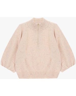 Dixie Maglione Con Zip, Maniche 3/4 E Collo Alto - Neutro