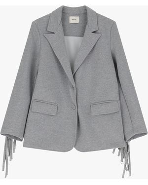 Dixie Blazer Con Frange E Bottoni - Grigio