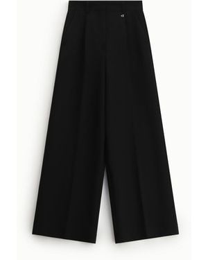Dixie Pantaloni Palazzo A Vita Alta Con Pinces - Nero