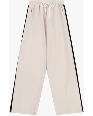 Dixie Pantalon Palazzo Taille Haute À Bandes Latérales - Neutre