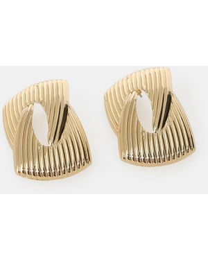 Dixie Orecchini A Lobo Sagomati Con Superficie Scanalata - Multicolore