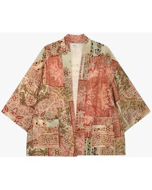 Dixie Cappotto Leggero A Fantasia Patchwork Con Maniche Ampie - Multicolore