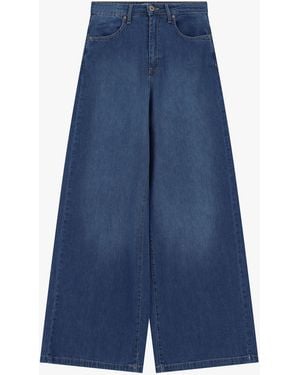 Dixie Jeans Jambe Large Taille Haute À Poches - Bleu