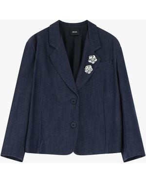 Dixie Blazer Con Bottoni E Dettagli Gioiello - Blu