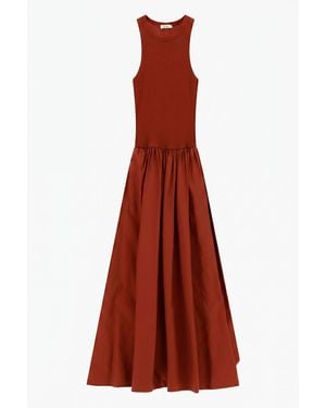 Dixie Robe Longue Sans Manches À Jupe Ample - Rouge