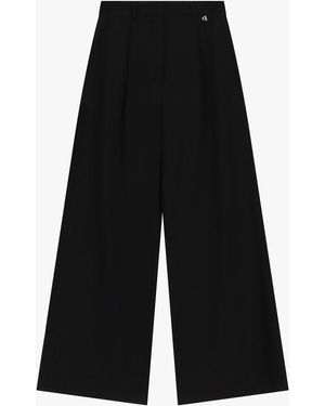 Dixie Pantaloni Palazzo A Vita Alta Con Pinces - Bianco
