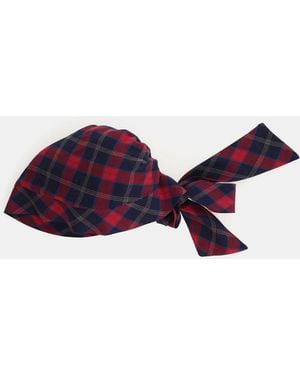Dixie Bandeau Noué Motif Tartan À Nœud - Bleu