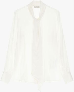 Dixie Camicia Fluida Con Maniche Lunghe E Fiocco - Bianco