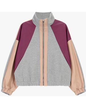 Dixie Blouson Bomber Zippé À Motifs Colorblocks - Rouge