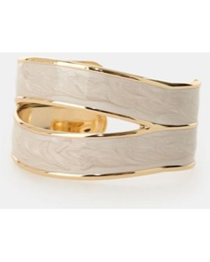 Dixie Bracelet Ouvert À Profil Ondulé - Blanc