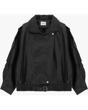 Dixie Veste En Simili Cuir Avec Ceinture Et Fermeture Zippée - Noir