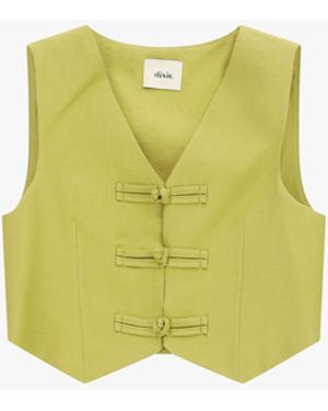 Dixie Gilet Corto Con Chiusura A Nodi Frontali - Giallo