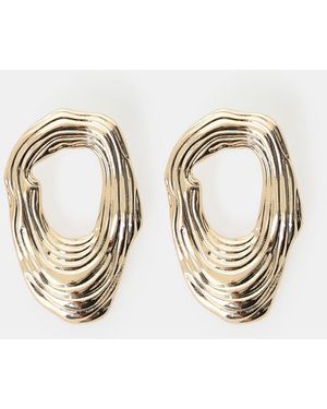 Dixie Boucles D'Oreilles Motif Ondulé Irrégulier - Métallisé
