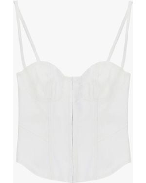 Dixie Top Bustier Con Spalline Sottili E Scollo A Cuore - Bianco