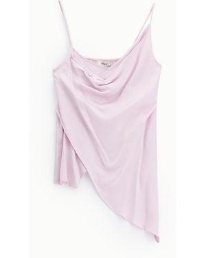 Dixie Top Asymétrique À Fines Bretelles Drapé - Rose