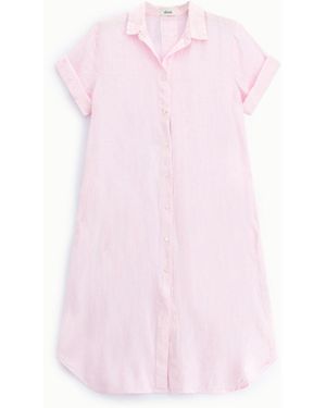 Dixie Robe Chemise Mi-Longue À Manches Courtes Boutonnée - Rose