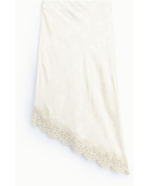 Dixie Gonna Midi Stampata Con Bordo - Bianco