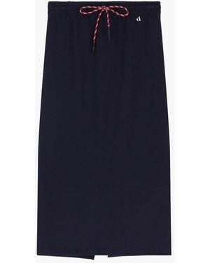 Dixie Gonna Midi Con Coulisse Alta - Blu