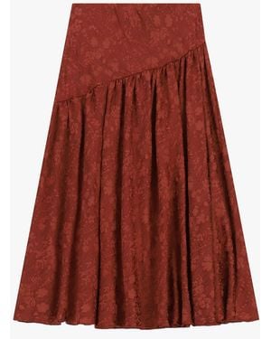 Dixie Jupe Longue Taille Haute À Motif Floral - Rouge