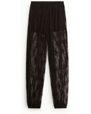 Dixie Pantaloni Palazzo Ampi Con Motivo - Nero