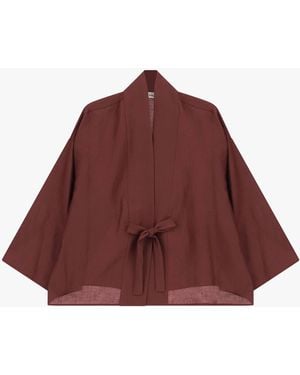 Dixie Blazer Corto Fit Ampio Con Cintura Annodabile - Rosso