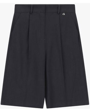 Dixie Shorts Taille Haute À Pinces Et Passants - Bleu