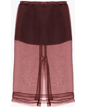 Dixie Jupe Longue Transparente Taille Haute À Double Épaisseur - Rouge