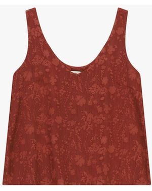 Dixie Top Col En V Imprimé Coupe Ample - Rouge