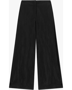 Dixie Pantalon Palazzo Taille Haute Uni - Noir