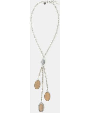Dixie Collier À Pendentifs Ovales Et Chaînettes - Blanc