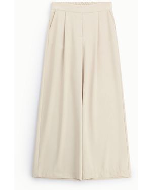 Dixie Trousers Palazzo Vita Alta Con Tasche Laterali - Bianco