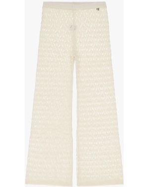 Dixie Pantalon Évasé Avec Motif Ajouré - Blanc
