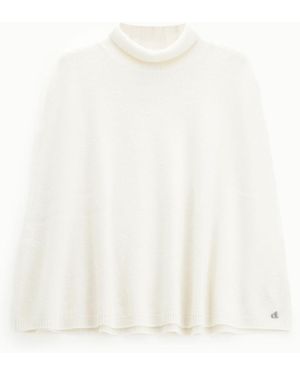 Dixie Maglia Mantella A Collo Alto Dal Taglio Morbido - Bianco