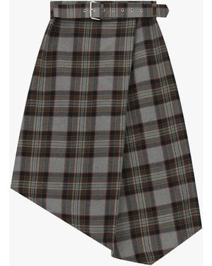 Dixie Gonna Midi A Portafoglio Con Cintura E Motivo Scozzese - Multicolore
