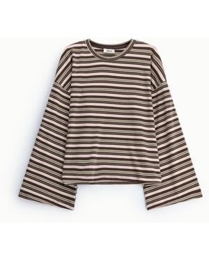 Dixie T-Shirt À Rayures Manches Longues Coupe Ample - Multicolore