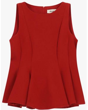 Dixie Top Svasato Senza Maniche Con Scollo Tondo - Rosso