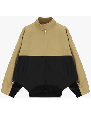 Dixie Bomber Con Zip E Motivo Colorblock - Marrone