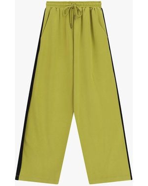 Dixie Pantalon Palazzo Taille Haute À Bandes Latérales - Vert