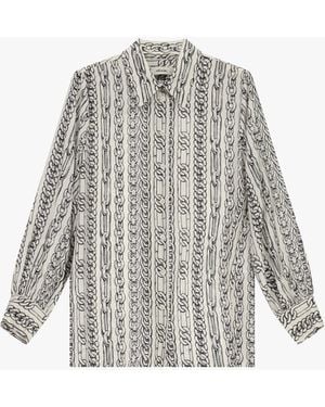 Dixie Chemise Imprimé Chaînes Col Classique - Blanc