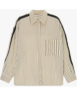 Dixie Chemise À Rayures Avec Poche Et Épaules Contrastées - Neutre
