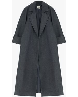 Dixie Manteau Long À Larges Revers Et Manches Retroussées - Noir