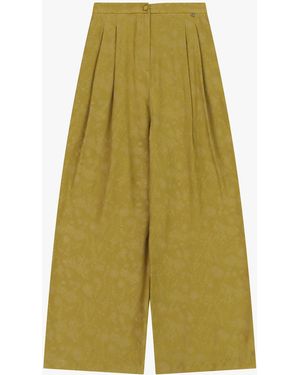 Dixie Pantalon Palazzo Imprimé Taille Haute - Vert