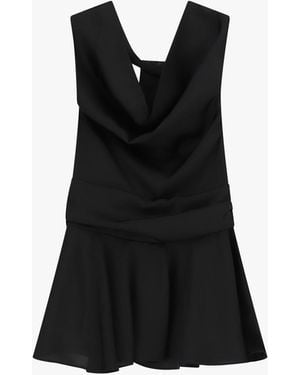 Dixie Robe Courte À Encolure Américaine Drapée - Noir
